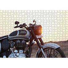 Cakapuzzle Royal Enfield Siyah Gri Motorsiklet 120 Parça Ahşap Puzzle