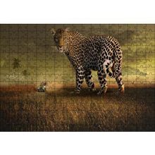 Cakapuzzle Safaride Turistler ve Dev Leopar Illüstrasyon 255 Parça Puzzle