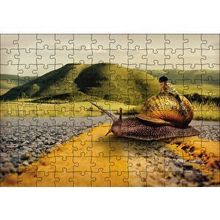 Cakapuzzle Salyangoz Kız Doğa Yol Soyut 120 Parça Ahşap Puzzle