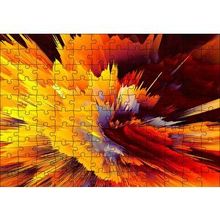 Cakapuzzle Sarı Patlama Dijital Sanat 120 Parça Ahşap Puzzle