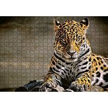 Cakapuzzle Sarı Siyah Beyaz Karışımlı Leopar Görseli 120 Parça Ahşap Puzzle