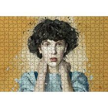 Cakapuzzle Sarı Zemin Duvar Boyama Kadın Portre 120 Parça Ahşap Puzzle
