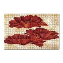 Cakapuzzle Sarı Zeminde Üç Kırmızı Gelincik 120 Parça Ahşap Puzzle