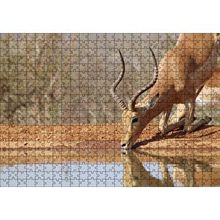 Cakapuzzle Savanada Diz Çökmüş Su İçen İmpala 120 Parça Ahşap Puzzle