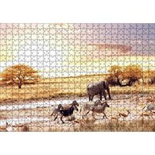 Cakapuzzle Savanada Su Kenarındaki Hayvanlar 120 Parça Ahşap Puzzle
