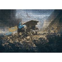 Cakapuzzle Savaş Alanında Savaşçılar ve Dev Ayı 120 Parça Ahşap Puzzle