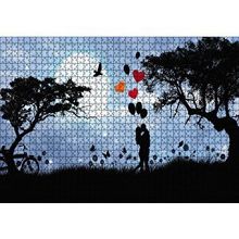 Cakapuzzle Sevgililer Doğa Balon Kalp 120 Parça Ahşap Puzzle