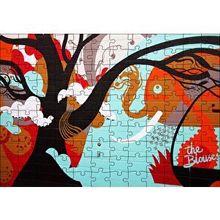 Cakapuzzle Siyah Ağaç Fil ve Soyut Şekiller 120 Parça Ahşap Puzzle