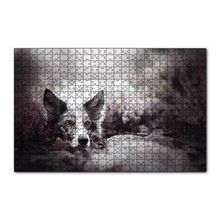 Cakapuzzle Siyah Beyaz İngliz Çoban Köpeği 120 Parça Ahşap Puzzle
