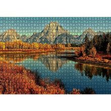 Cakapuzzle Sonbahar Renkleri Nehir ve Çıplak Dağlar 120 Parça Ahşap Puzzle