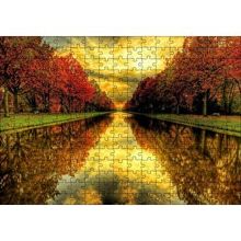 Cakapuzzle Sonbahar Renklerinde Orman ve Su Yolu 120 Parça Ahşap Puzzle
