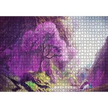 Cakapuzzle Su Kenarındaki Beyaz Atlı ve Dev Mor Ağaç 120 Parça Ahşap Puzzle