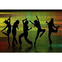 Cakapuzzle Su Üzerinde Dans Eden Kız Silüetleri 120 Parça Ahşap Puzzle