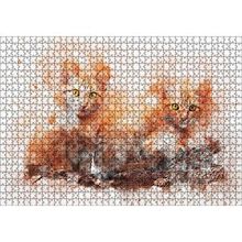 Cakapuzzle Suluboya Efekt Yavru Kediler 120 Parça Ahşap Puzzle