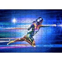 Cakapuzzle Süper Kahraman Kız İllüstrasyon 120 Parça Ahşap Puzzle