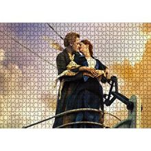 Cakapuzzle Titanik Öpücüğü Bulutlar Gemi Görseli 120 Parça Ahşap Puzzle