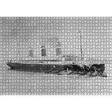Cakapuzzle Titanik ve Kılavuz Gemileri Siyah Beyaz 120 Parça Ahşap Puzzle