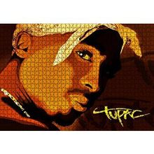 Cakapuzzle Tupac Shakur Bandanalı Karikatürize Çizim 120 Parça Ahşap Puzzle