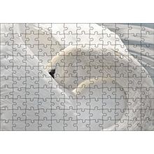 Cakapuzzle Tüylerini Temizleyen Zarif Beyaz Kuğu 120 Parça Ahşap Puzzle