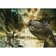 Cakapuzzle Tyrannosaurus Rex ve Raptor Nehir Kenarında 120 Parça Ahşap Puzzle