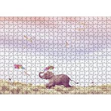 Cakapuzzle Uçurtma Uçuran Kız ve Renk Püsküren Fil 120 Parça Ahşap Puzzle