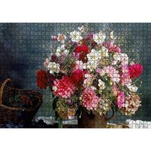 Cakapuzzle Vazo Sepet Renk Renk Bahar Çiçekleri Görseli 120 Parça Ahşap Puzzle