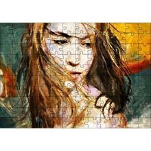 Cakapuzzle Yağlı Boya Resmi Kadın Uçuşan Saçlar Görseli Puzzle