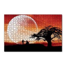 Cakapuzzle Yalnız Ağaç Yeni Evli Çift ve Süper Ay 120 Parça Ahşap Puzzle