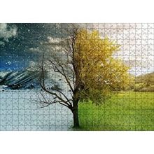 Cakapuzzle Yaz ve Kış Bir Arada 120 Parça Ahşap Puzzle