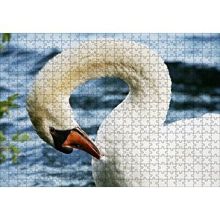 Cakapuzzle Zarif Beyaz Kuğu Yakın Plan 120 Parça Ahşap Puzzle