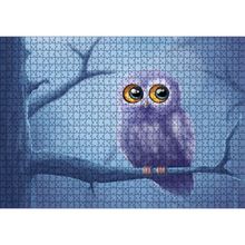 Cakatablo Daldaki Sevimli Gri Baykuş 1000 Parça Puzzle