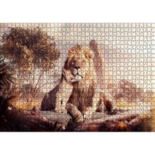 Cakatablo Doğada Aslan ve Yavrusu Görseli 1000 Parça Puzzle