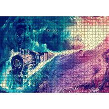 Cakatablo Fantazi Sanat Tren Duman ve Kuşlar Görseli 1000 Parça Puzzle