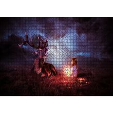 Cakatablo Gece, Geyik ve Sevimli Kız 1000 Parça Puzzle
