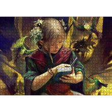 Cakatablo İncil Okuyan Kız ve Egzotik Kuşlar 1000 Parça Puzzle