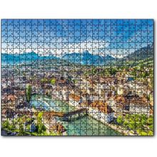 Cakatablo İsviçre Luzern ve Arkaplanda Dağlar 1000 Parça Puzzle
