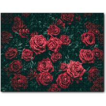 Cakatablo Kırmızı Güller ve Yaprakları Görseli 1000 Parça Puzzle