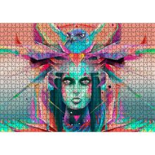 Cakatablo Kız ve Şahin Dijital Sanat 1000 Parça Puzzle