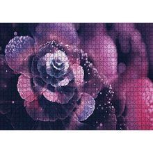 Cakatablo Mor ve Beyaz Soyut Çiçek Görseli 1000 Parça Puzzle
