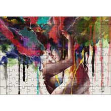 Cakatablo Romantik Çift Suluboya Efektli 120 Parça Puzzle