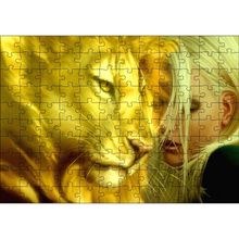 Cakatablo Sarı Saçlı Kız ve Aslan 120 Parça Puzzle