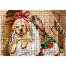 Cakatablo Şömineye Asılı Yılbaşı Hediyeleri ve Yavru Köpek 1000 Parça Puzzle