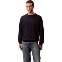 Calvin Klein Erkek EU LS COTTON RELAXED CREWNK SWEA Kazak Dark Sapphire M