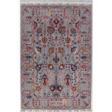 Çam Halı Sultani 805 Gri Yün ve Bambu ile Özel Tezgahlarda Üretilen Otantik Desenli El Emeği Modern Halı