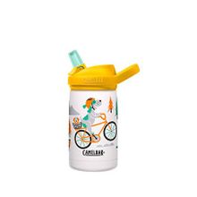 Camelbak Eddy Bisikletli Köpek Desenli 350 ml Beyaz Çelik Çocuk Suluk Matara