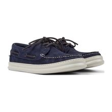 Camper Runner K101073-006 Mavi Nubuk Deri Erkek Makosen Loafer Ayakkabı