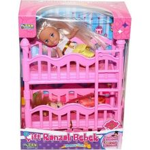 Can Oyuncak K899-17 2 Katlı Kutulu Ranzalı Bebek