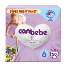 Canbebe No:6 XLarge 50 Adet Bebek Bezi