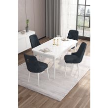 Canisa Concept Are Serisi 80x132 cm Açılabilir Beyaz Mdf Mutfak Masası