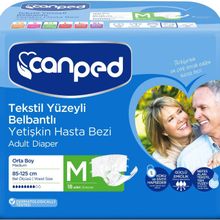 Canped Bel Bantlı Tekstil Yüzey M 18 Adet Yetişkin Hasta Bezi
